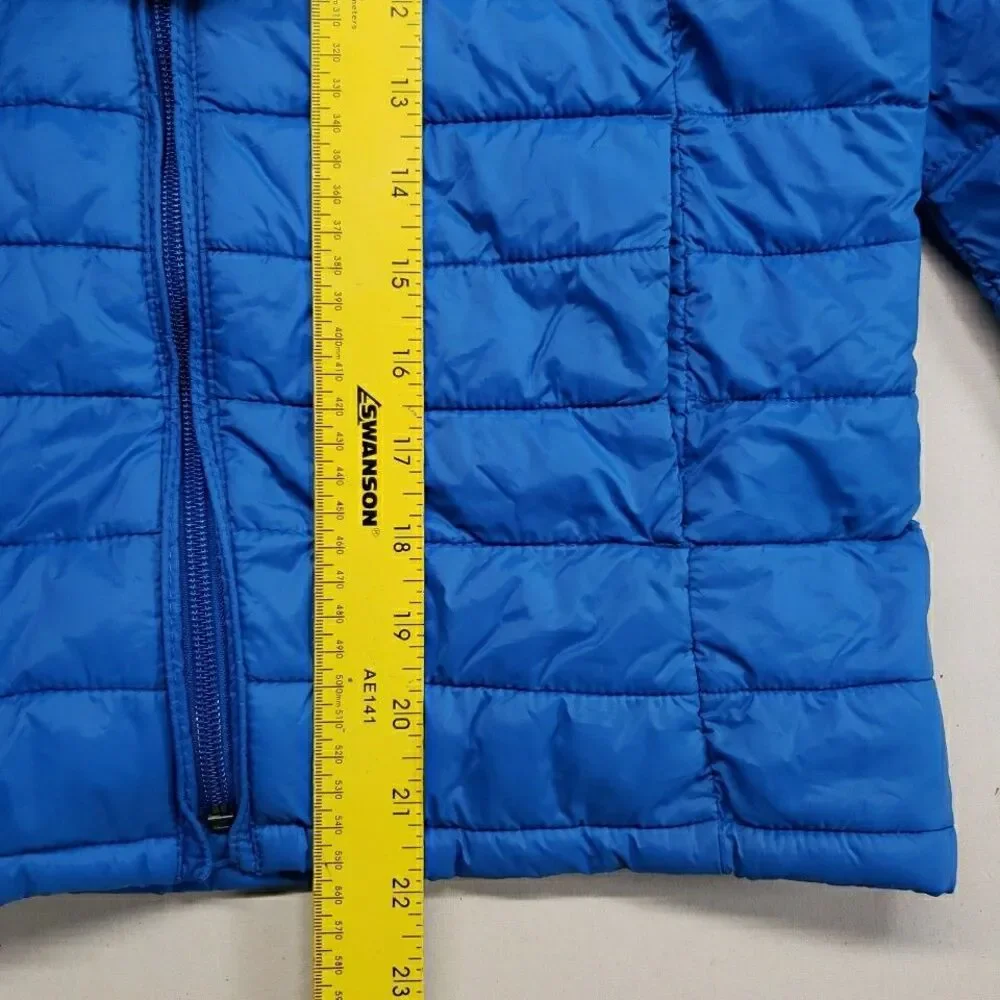 Gap Kids Medium 8 Puffer Jacket Hooded Blue Primaloft Cold Control Lightweight - Picture 7 of 11